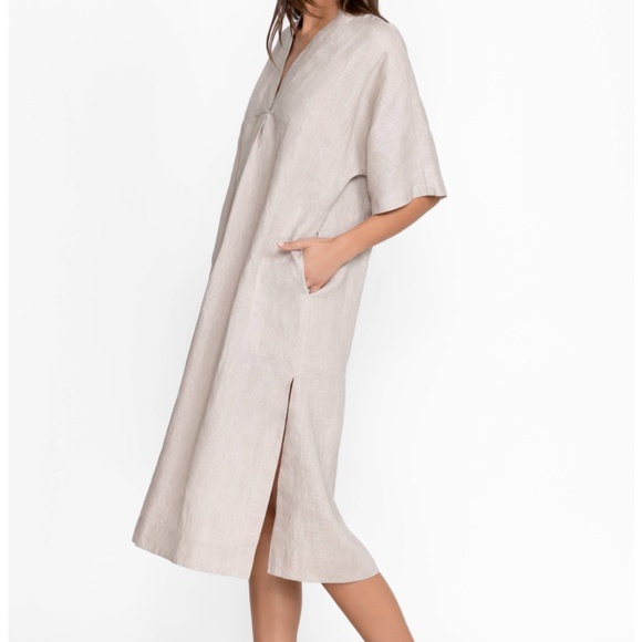 Johnny Was Calme Linen V‑Neck Kaftan Midi Dress NWOT size medium - Picture 10 of 13